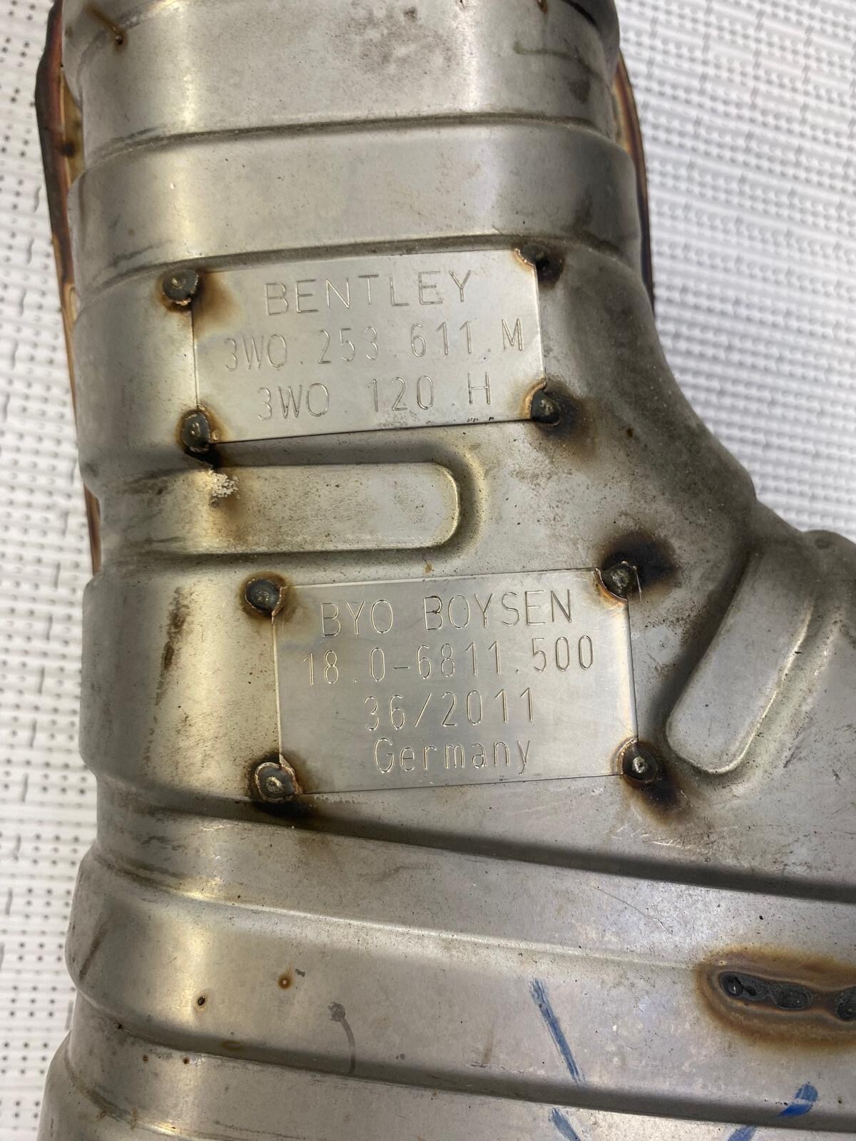 06-10 Bentley Continental GT GTC Rear Left and Right Side Exhaust Pipe OEM