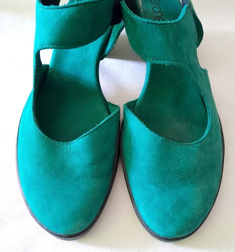 Arche Nubuck Leather Shoes, Slingback Style, Teal Colour Size 38 - Picture 3 of 9