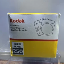 Kodak Paper CD/DVD Sleeves with Window & Flap White Box of 250