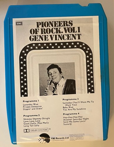 RARE GENE VINCENT 8X EXE 41 Pioneers Of Rock. Vol 1 8 TRACK CASSETTE NEAR MINT - Picture 3 of 5