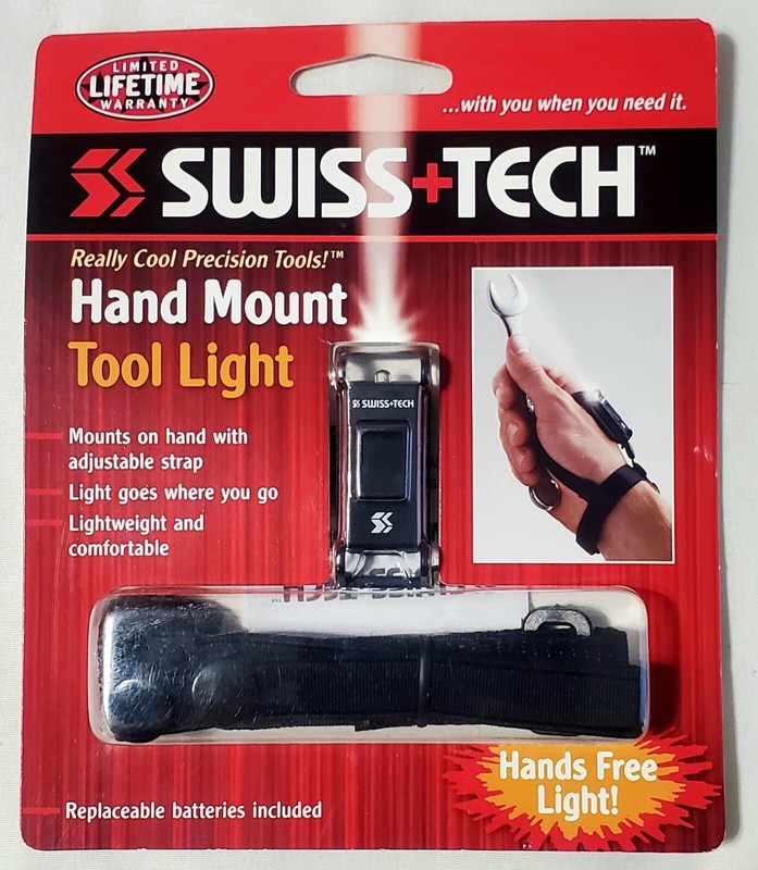 SWISS TECH HAND MOUNT TOOL LIGHT ADJUSTABLE NYLON STRAP  LIGHTWEIGHT NEW SEALED