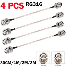 4PCS RG316 BNC Male to BNC Male Double Shield Coaxial Cable PICK LENGTH RF
