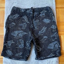 BILLIONAIRE BOYS CLUB BBC Space Print Shorts Men  s Large Black Cotton Streetwear