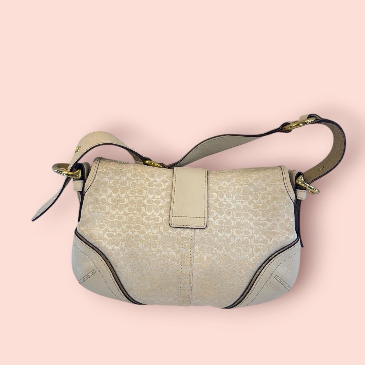 COACH Y2K Vintage Soho Small Flap Shoulder Bag Canvas & Leather