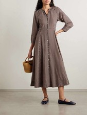 Doen Women's Madelaine Check Gingham Delphine Plaid Cotton Maxi Gown Dress XXS