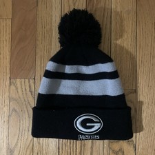 Green Bay Packers Hat Beanie Black Grey Pom OSFA Cuffed Embroidered Logo Men