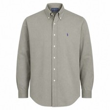 Polo Ralph Lauren Yarmouth Mens L 16.5 34/35 Green Purple Pony Pinpoint Oxford
