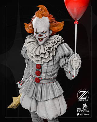 Pennywise - IT 1/4, 1/6 or 1/8 Scale Statue 3D Print Model Kit