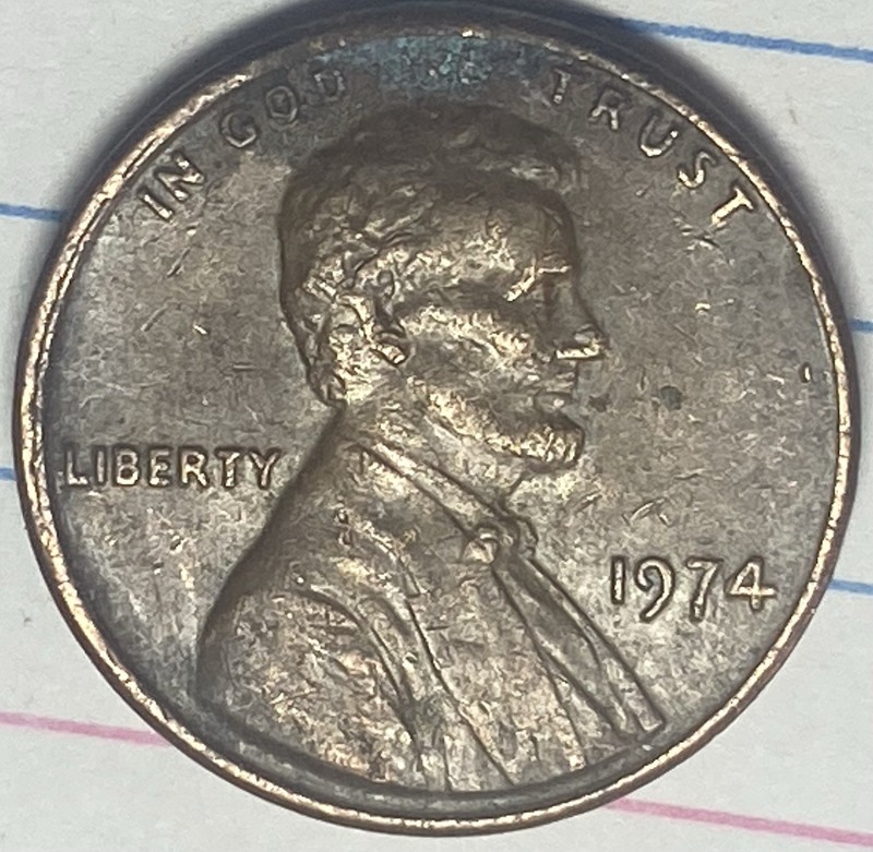 1974-P XF 1C RD Lincoln Memorial Cent Penny A1099