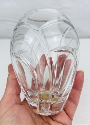 Vintage 24% Lead Crystal Tulip Vase 5'' Miller Rogaska Handmade Slovenia Marked