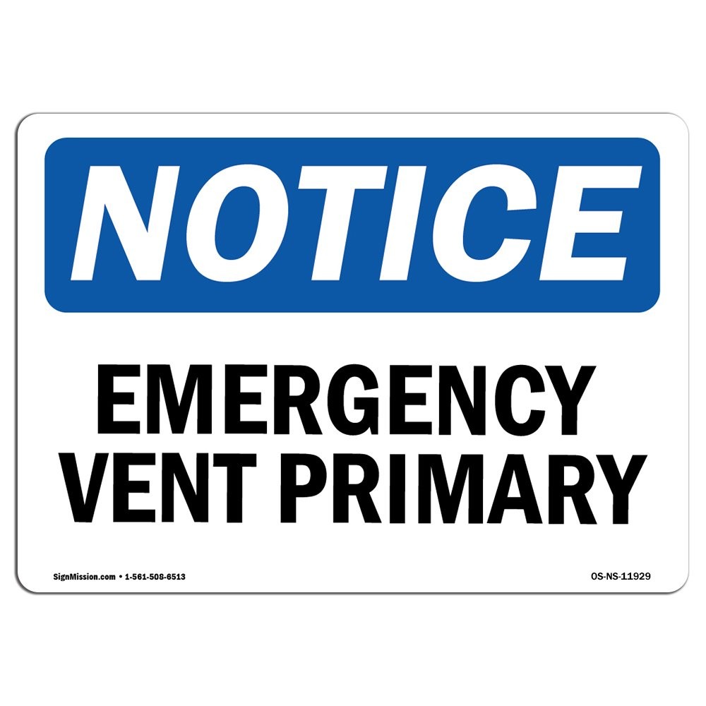 Aluminum Notice Sign Vent Primary Label for Warehouse Construction Area