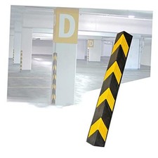 Reflective Rubber Wall Corner Guard, Rubber Wall Protector 2pcs Black yellow