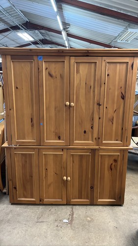 Rustic Pine Wood Armoire computer desk