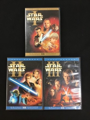 Star Wars Prequel Trilogy DVD Lot Episodes I, II, III Phantom Clones Sith