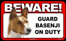 Beware Guard Basenji On Duty Sign 5 X 8 Dog Sign, Scandial.com