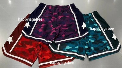 A BATHING APE Men's COLOR CAMO MESH RELAXED FIT SHORTS 1M30153307