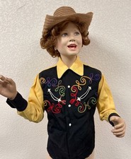 Vintage 1960-70's Deluxe Embroidered Boys / Girls Size 10 Western Cowboy Shirt