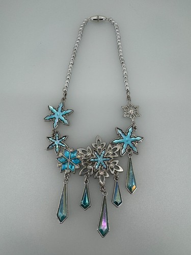 Queen Elsa Disney Necklace Frozen Blue Icicles Snowflake Dress Up Costume Piece