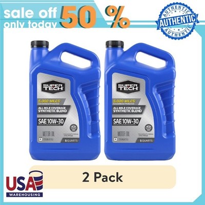 Super Tech All Mileage Synthetic Blend Motor Oil SAE 10W-30, 5 Quarts 2pack