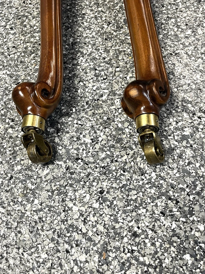 Queen Anne French Provincial Cherry Piano Legs 25” 1985 Kimball Designer Console - Image 4 of 4