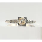 14k Rolled Gold Over Sterling CZ Multi Gemstone Cocktail Vintage Ring - sz 8.25