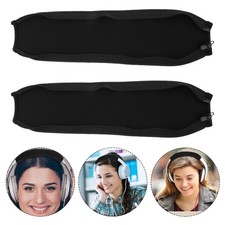 Replacement Earphone Headband Pad 2Pcs Black Cloth Cushion for Headphones
