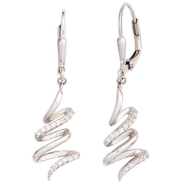 "Jobo\"Boutons 925 Sterling Silber Mit Zirkonia Ohrringe OhrhäNger Silberohrringe"-image