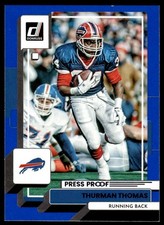 Thurman Thomas 2022 Donruss #114 Blue Press Proof Buffalo Bills Football Card