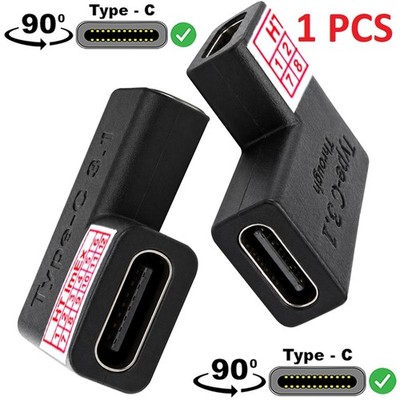 USB-C Female to USB-C Female 90 Degree Angle Adapter Type-C Coupler Connector