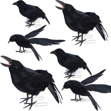 6 Pack Crows Halloween Decorations Realistic Fake Crow