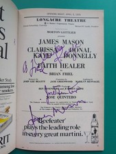 1979 FAITH HEALER BROADWAY PLAYBILL AUTOGRAPHED JAMES MASON, FRIEL KAYE QUINTERO