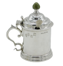 Irish Sterling Silver & Connemara Marble Senftopf Vintage 1967 Dublin