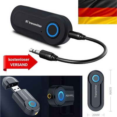 Bluetooth Transmitter Empfänger 3,5mm AUX Audio Adapter USB für TV PC Kopfhörer