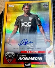 Topps 2023 Chrome MLS Matai Akinmboni D.C. United Autograph Rookie #91 Serial
