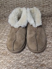 UGG Scuffette II Chestnut Suede Slippers Womens 7 Sheepskin Slip On Moccasin