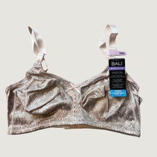 Bali Bra Womens 38D Pink Chic Classic Support Wireless DF3820 Cool Comfort Lace