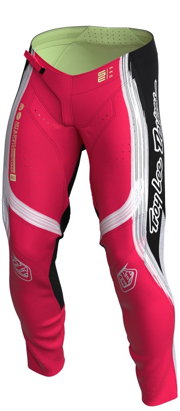 Pantalon TROY LEE DESIGNS SE Pro Stripes avec ventilations et renforts genoux en cuir Noir et Rouge