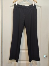 CATO Ladies Trousers Size 14P Black Elastic Waist Mid-Rise Office Casual