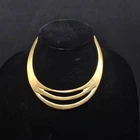 Vintage Brass Choker Collar Necklace Costume Jewelry