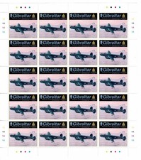 Gibraltar Royal Air Force Squadrons Shacklet Flugzeug Miniature Sheet Kleinbogen