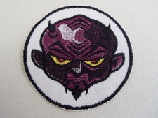 Purple Devil Face Embroidered Iron-on Patch