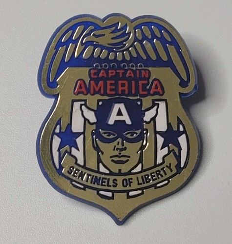 CAPTAIN AMERICA Sentinels Of Liberty Marvel Comics 1990 Plastic Pin Button Badge