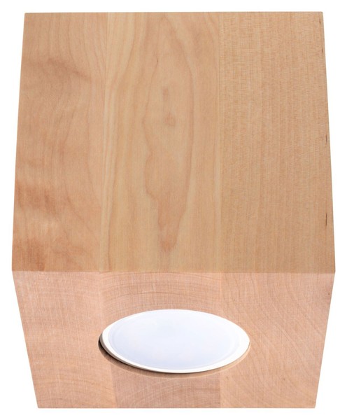 Quadratische Deckenleuchte Holz B:10Cm Klein GU10 Flur Wohnzimmer Lampe-image