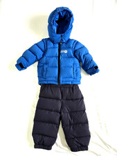 Spotty Otter Duck Down Combo Jacket and Salopettes. Blue & Navy Ski Suit Age 1-2