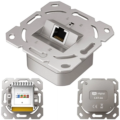 Netzwerkdose 1-Port Cat.6a Datendose 500MHz geschirmt LAN Dose Ethernet Netzwerk