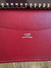 STUNNING HERMES Red Ch vre Simple GM Agenda Cover 630 Rare