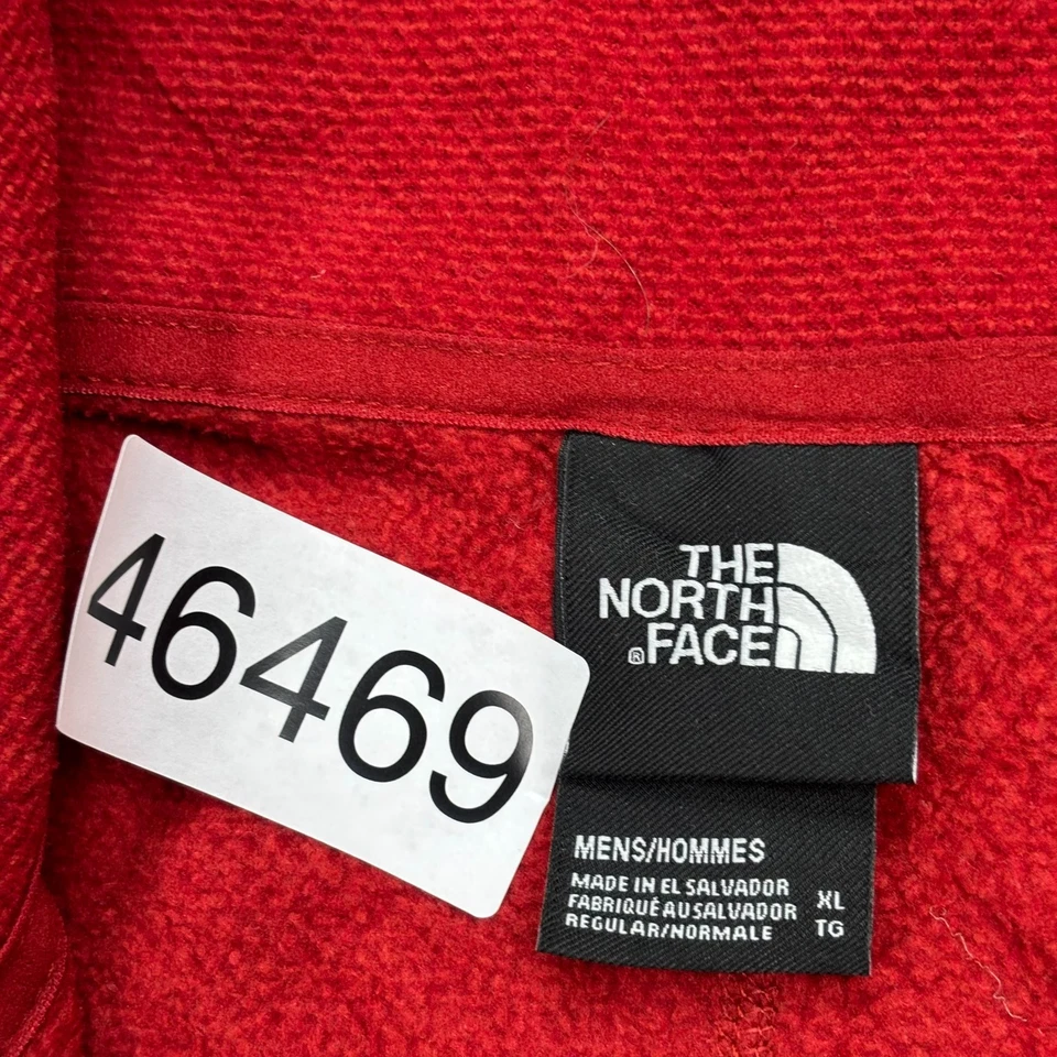 North Face Fleece Adult X Large Red Quarter Zip Outdoors Jumper Pullover Men - Image 4 of 4