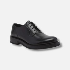 Valentino Garavani Men's Black Single Stud Leather Derby Shoes Size EU:45 US:12