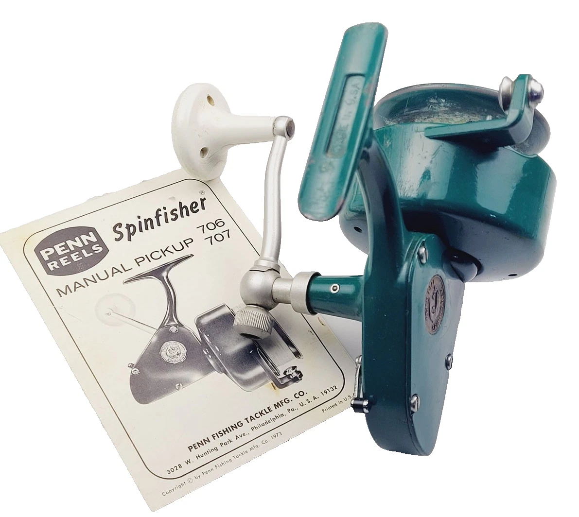 Moulinet De Pêche Penn 700 Greenie - Modèle Avec Fil De Caution Et Arceau