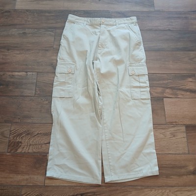 Vintage Arizona Cargo Pants Mens 34x26 (Hemmed) Tan Baggy Skater Surf Y2K